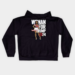 Black Woman For Trump 2024 Election Kids Hoodie